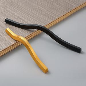 China 600mm Aluminum Cabinet / Drawer Handles Contemporary Gold Wave on sale