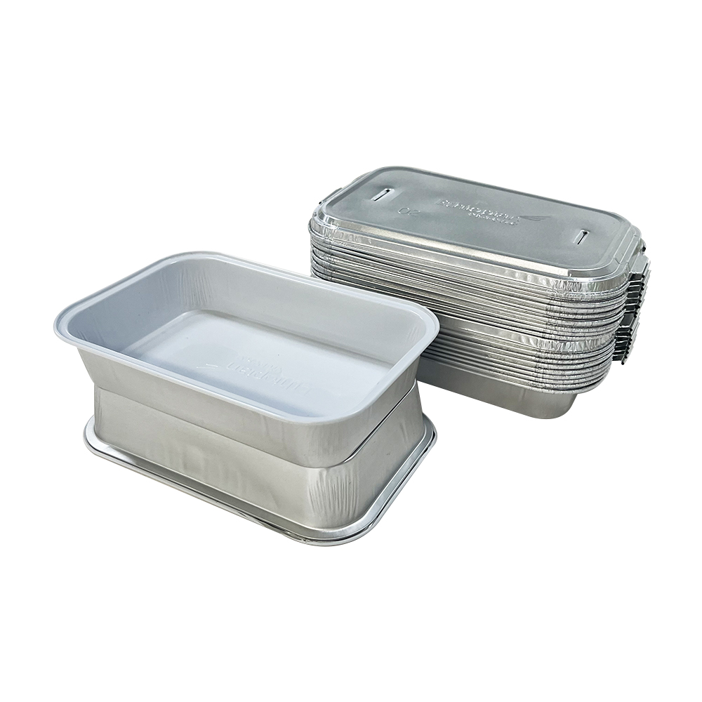 Small Silver Tray with Lid Disposable Food Grade Aluminum Foil Baking Pan