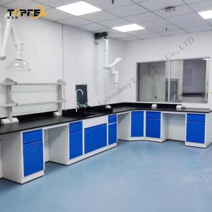 China Steel-wooden Lab Wall Bench Modern Design For Customizable Laboratories factory