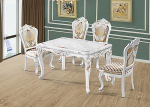 China Noble Classical Solid Marble Dining Table , Restaurant Dining Table factory