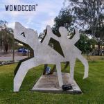 Outdoor Garden Metal Art Forging Geometry Friends Stainless Steel Sculpture