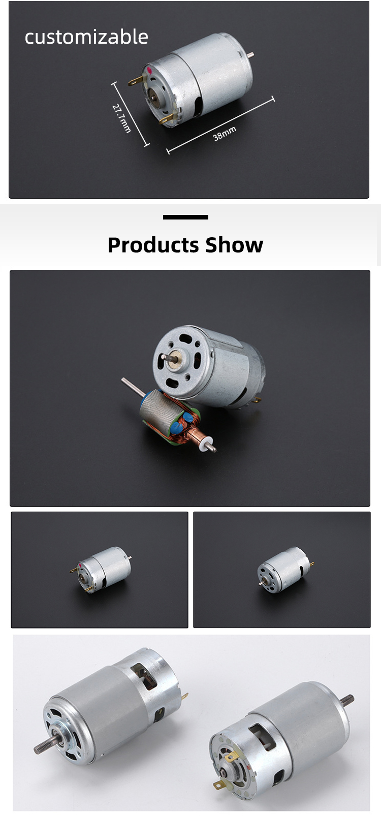 Pmdc Permanent Motor Cordless Power Tool Rc Model boat Motor 12v Dc Electric Car Motor