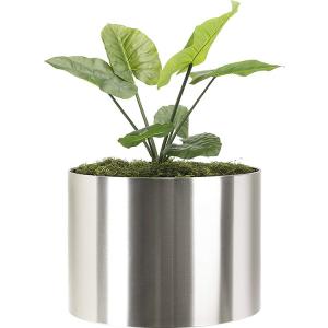 China Customized Size Decorative Polished Stainless Steel Round Flower Pots factory