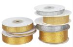 Single Faced Gold And Silver Christmas Tree Ribbon For Bow Packing Decoration
