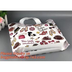 custom design biodegradable soft loop handle plastic bag,Fashion colored soft
