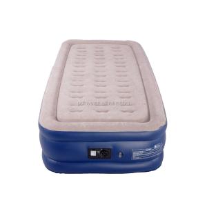 China Electric Inflation air mattress hot selling Blow Up Air Bed Soft Plush Flocking Mattress Durable Automatic factory