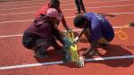 Multicolor Synthetic Sports Flooring Recycled Rubber Outdoor Flooring