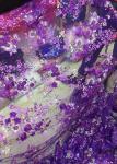 Luxury Guipure 3D Flower Lace Fabric For Apparel 135cm Width Purple
