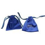 Royal Blue 8x10cm Suede Jewelry Pouch , SGS Organza Drawstring Gift Bags