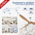 60 Inch Ceiling Fan With Wooden Blade And Dimmable Light Bldc Motor Energy