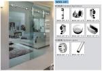 Bathroom Sliding Door System 107, Stainless Steel 304, Satin MIrror, glass