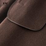Autumn Winter Men's Wool Overcoat Solid Color Double Collar Peacoat for Cold