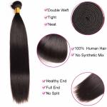 Double Machine Weft Virgin Human Hair Bundles Long Straight Hair Extensions For