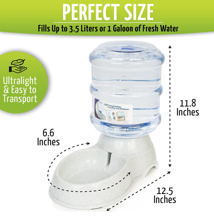 Dispensing Pet Waterer Plastic Cat Bowls / Dog Water Bottle And Bowl