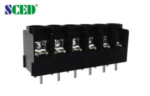 China PBT Barrier Terminal Block 6.35mm Pitch 300V 15A Brass UL94 V0 factory