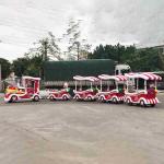 Kids Tourist Train Rides , Amusement Train Rides Turning Radius 3.5m