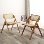 Mail Packing Modern Design Foldable Wood Rattan Restaurant Chairs for Home