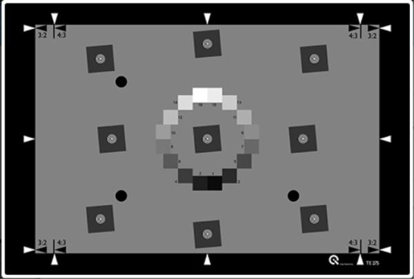 ISO12233 Still Cameras Digital Image Resolution Chart YE0275 Reflective Slanted