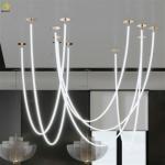Home/Hotel Metals Art Baking Paint White Line Decoration LED Ceiling Light