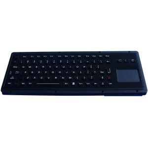 Black dustproof industrial backlit illuminated keyboard with touchpad RoHS CE