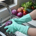 Thick Warm Long Rubber Dishwashing Gloves , Reusable Dishwashing Gloves