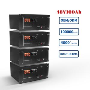 China Hybrid Solar System Rack Mount Battery Monocrystalline Silicon 4000 Cycle 48V 100ah Lithium factory