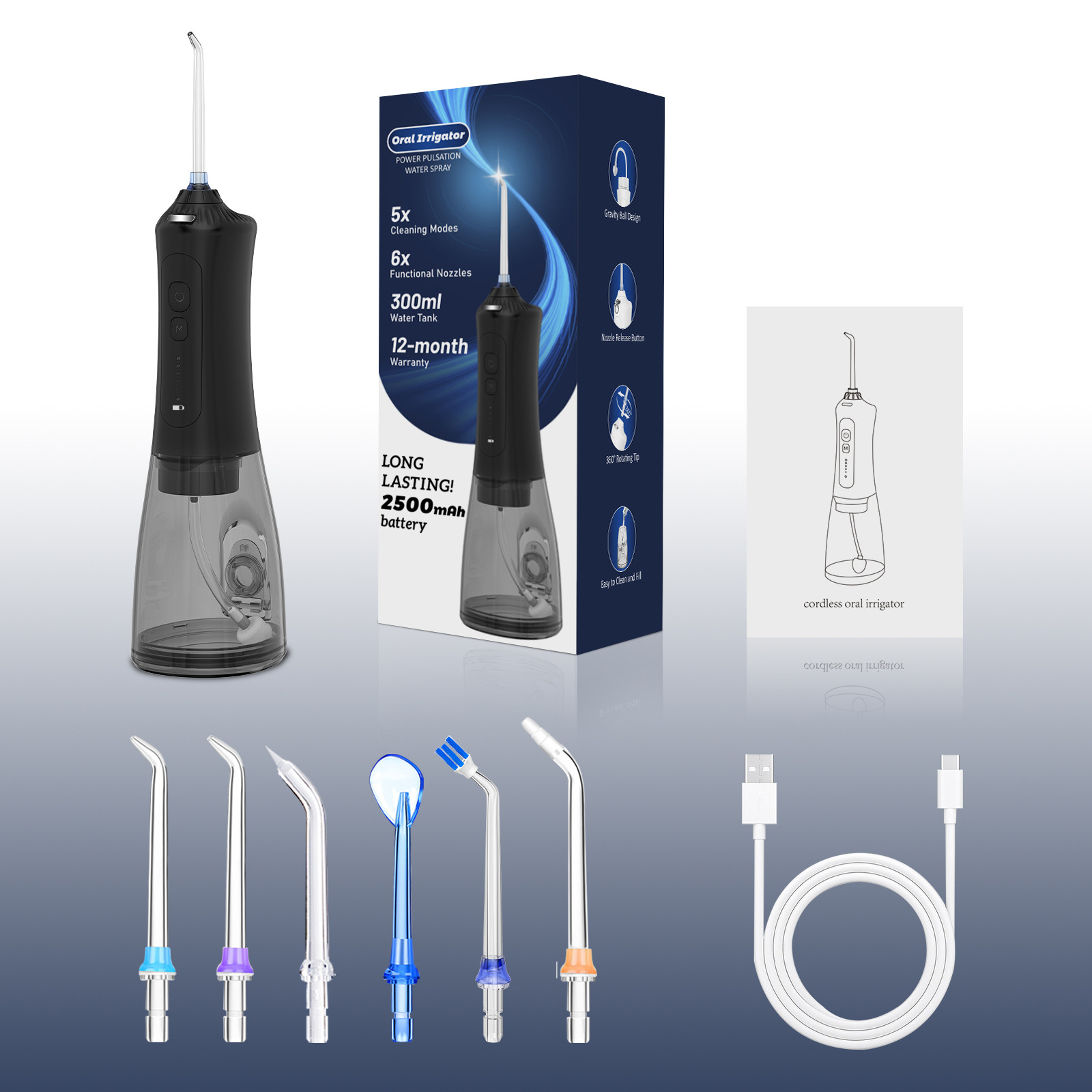 5 Modes IPX7 Waterproof Electric Cordless Water Flosser Oral Irrigator Dental Oral OEM