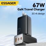 Cell Phone 3 Ports GaN Fast Charger USB C To USB C 67W ESSAGER G671A2CU1 Series