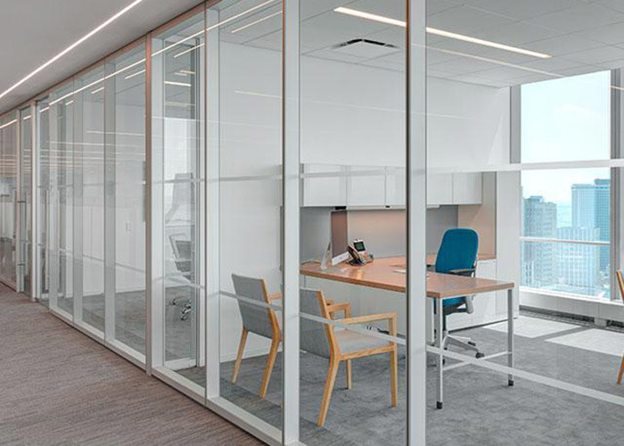 90mm Aluminum Frame Series Single Double Glass Partition Wall Strong Skeel