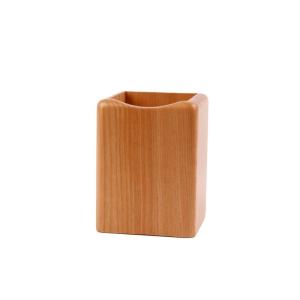 China Custom High Quality Simple Office Desktop Pencil Organizer Wooden Pen Holder for Students factory