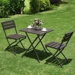Factory Wholesale HDPE Plastic Wooden Design Coffee Lounge Patio Portable