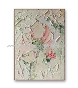 China Textured Modern Flower Paintings Handpainted Canvas For Interior Decoration factory