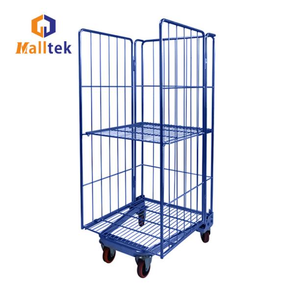 Heavy Duty Merchandiser 3 Doors Logistic Trolley Supermarket Transport Roll