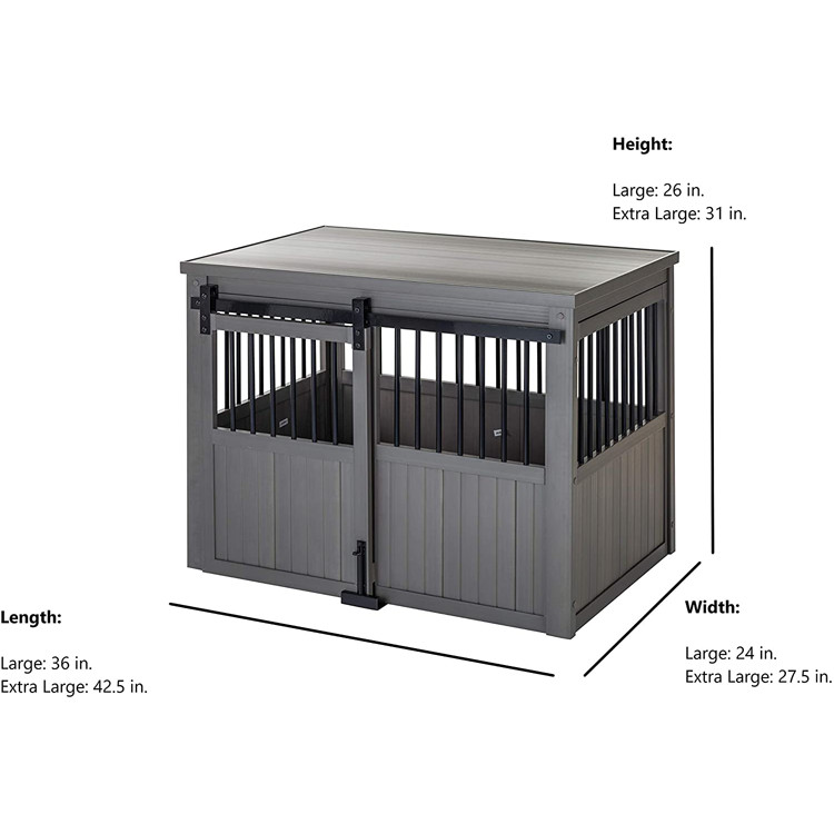 ISO9001 Indoor Wooden Dog Crate Furniture With Doors Wooden Pet Kennel