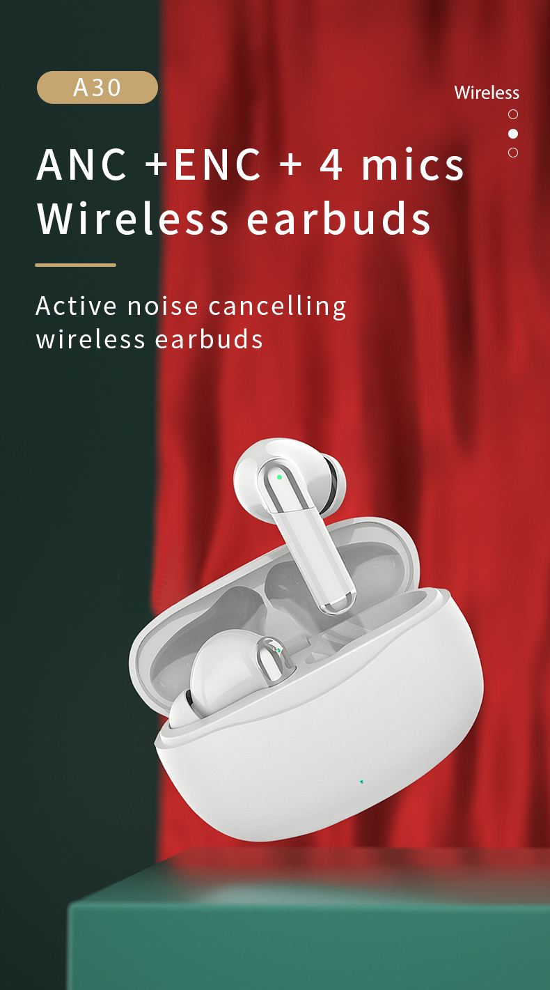 Digital Display TWS Headset with JLAC7003 Chipset and Active Noise Cancellation ANC