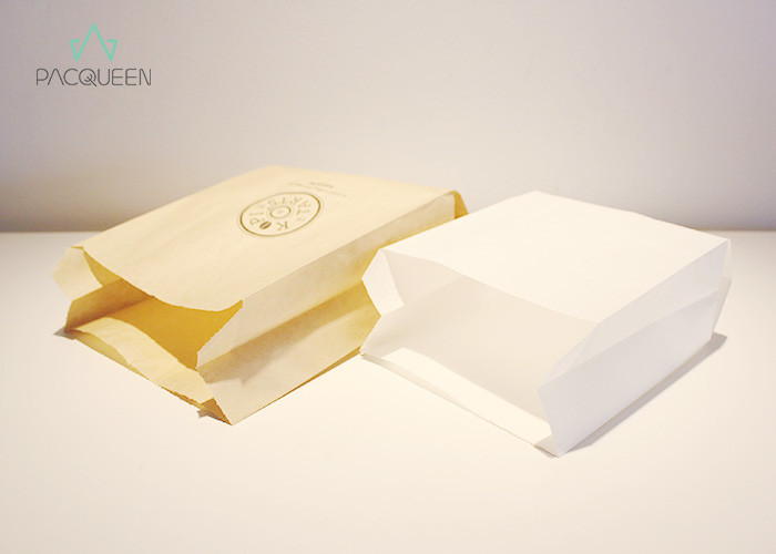 Printed Personalised Greaseproof Paper Bags Oil Resistant Natural Look