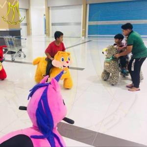 China Hansel electric walking stuffed coin operated ride animal scooters in mall factory