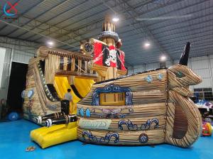 China Customized PVC Inflatable The Pirate Ship Inflatable Obstacle Course Playground factory