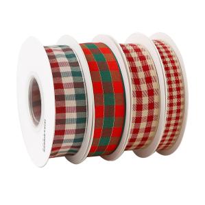 China CHRISTMAS LATTICE RIBBON GIFT BOX PACKING RIBBON HANDMADE DIY BOW RIBBON POLYESTER RIBBON factory