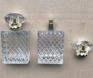 China Glass Square Refillable Perfume Bottle 50ml factory