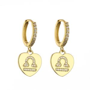 China Custom Rhinestone Hoop Earrings Gold Plated Stud Pendant Earrings factory