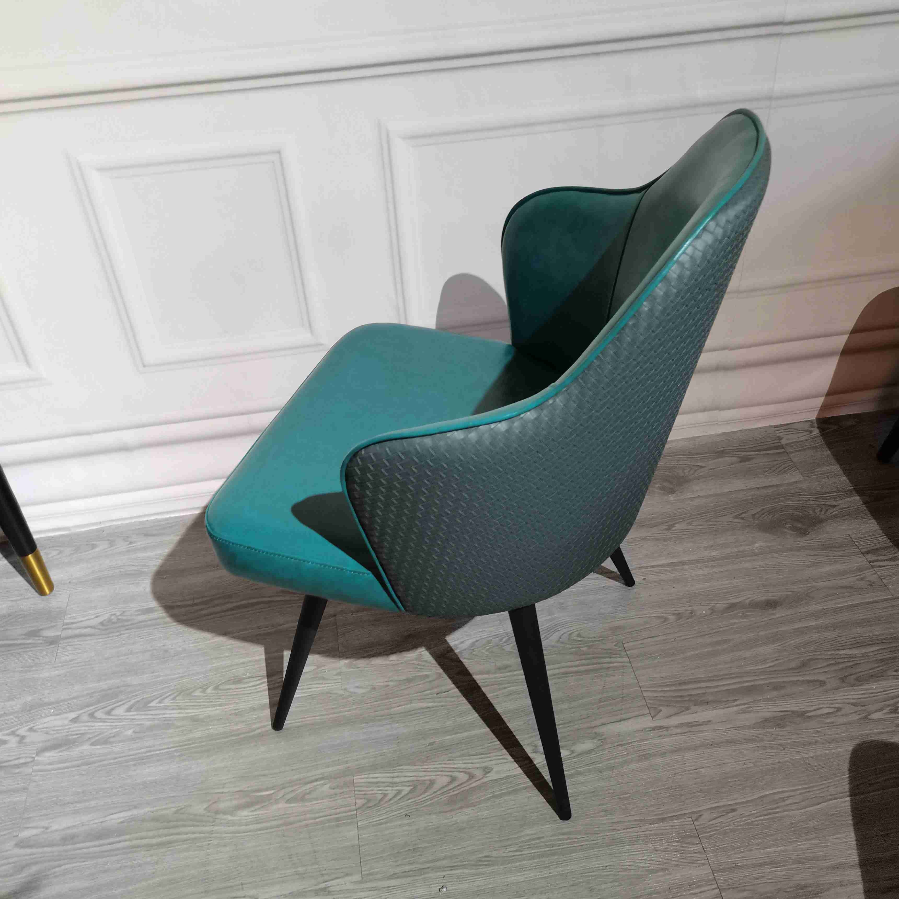 Home Blue nordic design dining chairs Light Luxury Leather Backrest Chair