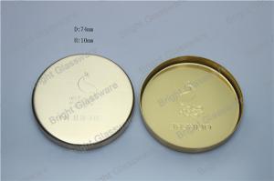 China electroplating gold metal lids with customized brand logo for candle holder factory
