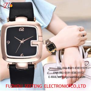 China WHOLESALE PU STRAP ALLOY CASE QUARTZ WATCHES SQUARE CASE factory