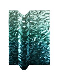 China Premium 304 316 SS Plating Water Ripple Wall Art Decor For Modern Star Hotel Lobby factory