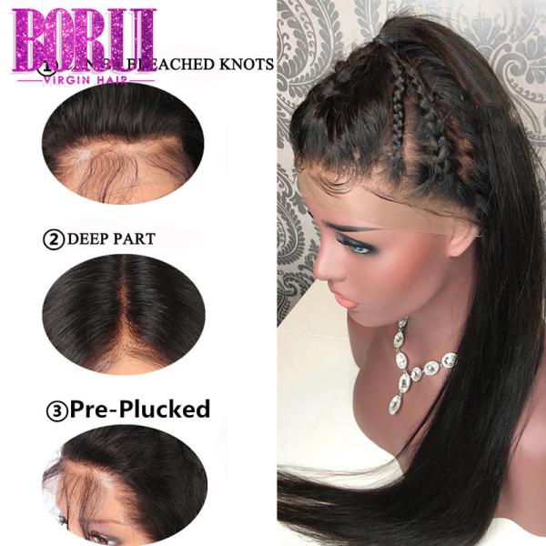 Raw Brazilian Bundles , 360 Frontal Weave With Bundles Silk Straight Can Be