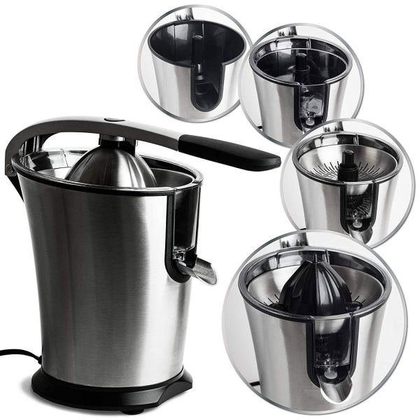 Press 160 Watt Electric Citrus Juicer Stainless Steel Orange Juice Squeezer