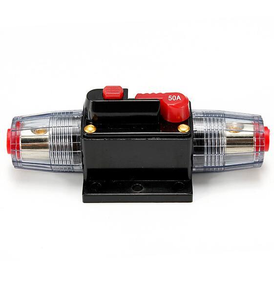 50A 50AMP Car Audio Circuit Breaker Inline Fuse Holder for 12V System Protection