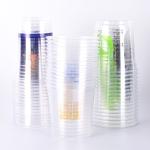 Recyclable Eco Friendly PET Plastic Cups With Strawless Lids Branded Logo For