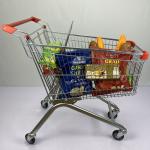 European Style 125L Q195 Steel Supermarket Trolley Cart With Child Seat
